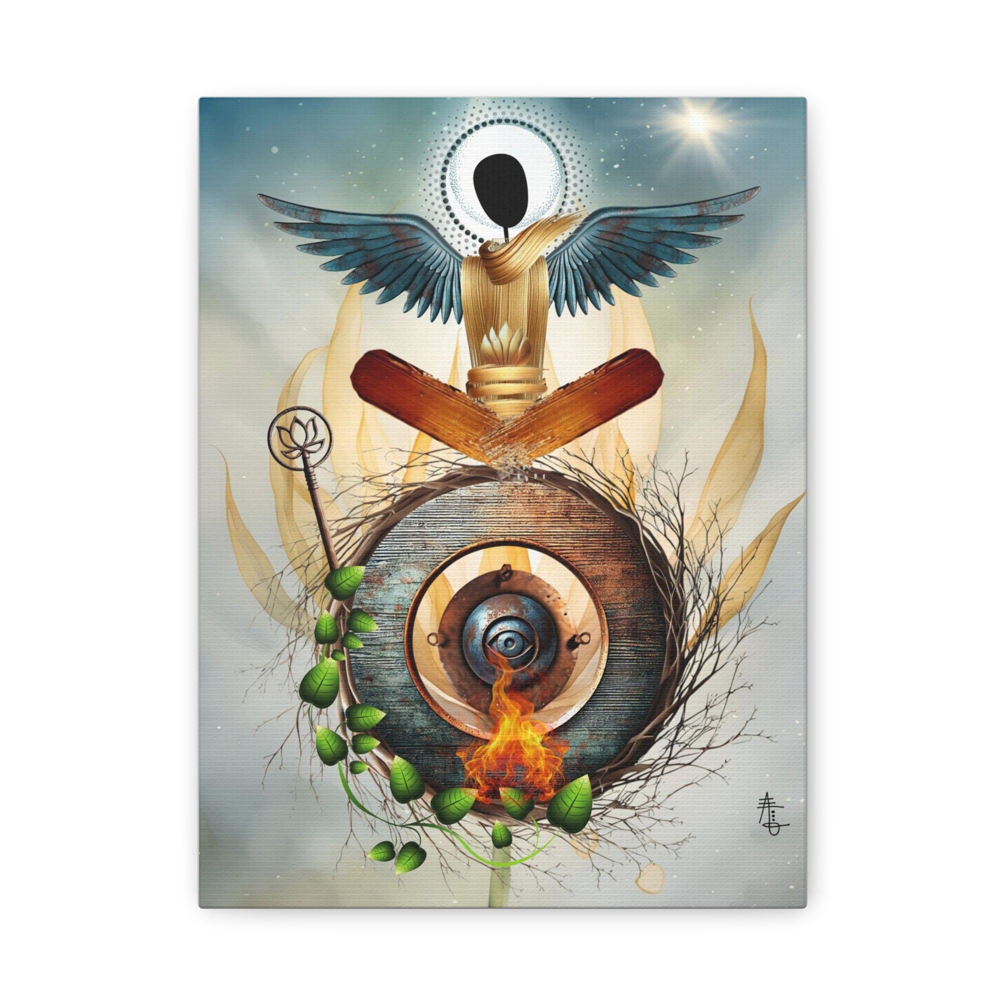 Awaken Inner Fire Canvas | Spiritual Wall Art for Conscious Spaces | Energy Alchemy | Mystical Decor | Soul Activation Print