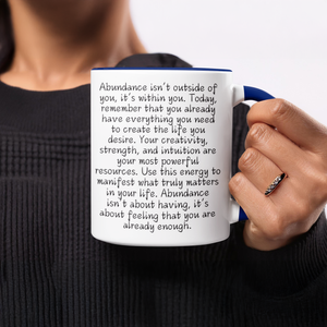 Abundance Inspirational Quote on White Ceramic Mug product