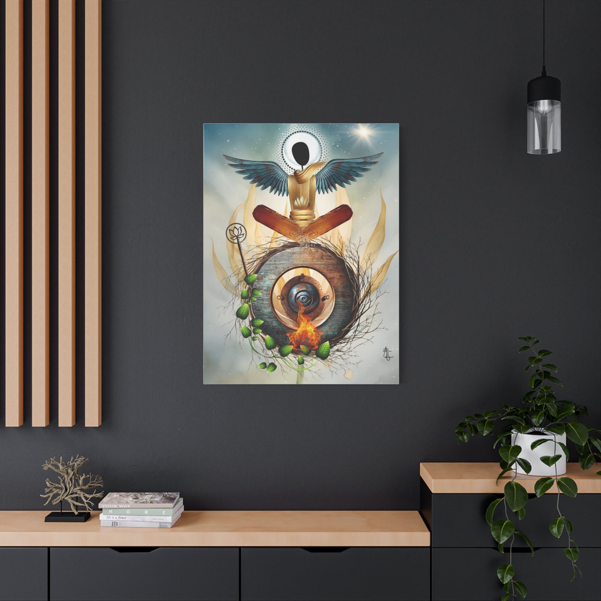 Awaken Inner Fire Canvas | Spiritual Wall Art for Conscious Spaces | Energy Alchemy | Mystical Decor | Soul Activation Print